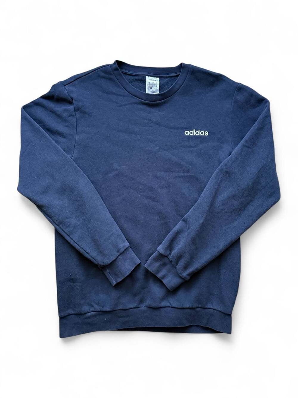 Adidas Navy Blue Crewneck Sweatshirt with Embroidered Logo
